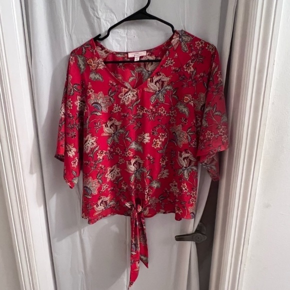 COMP vintage red floral top size xs - Picture 1 of 4